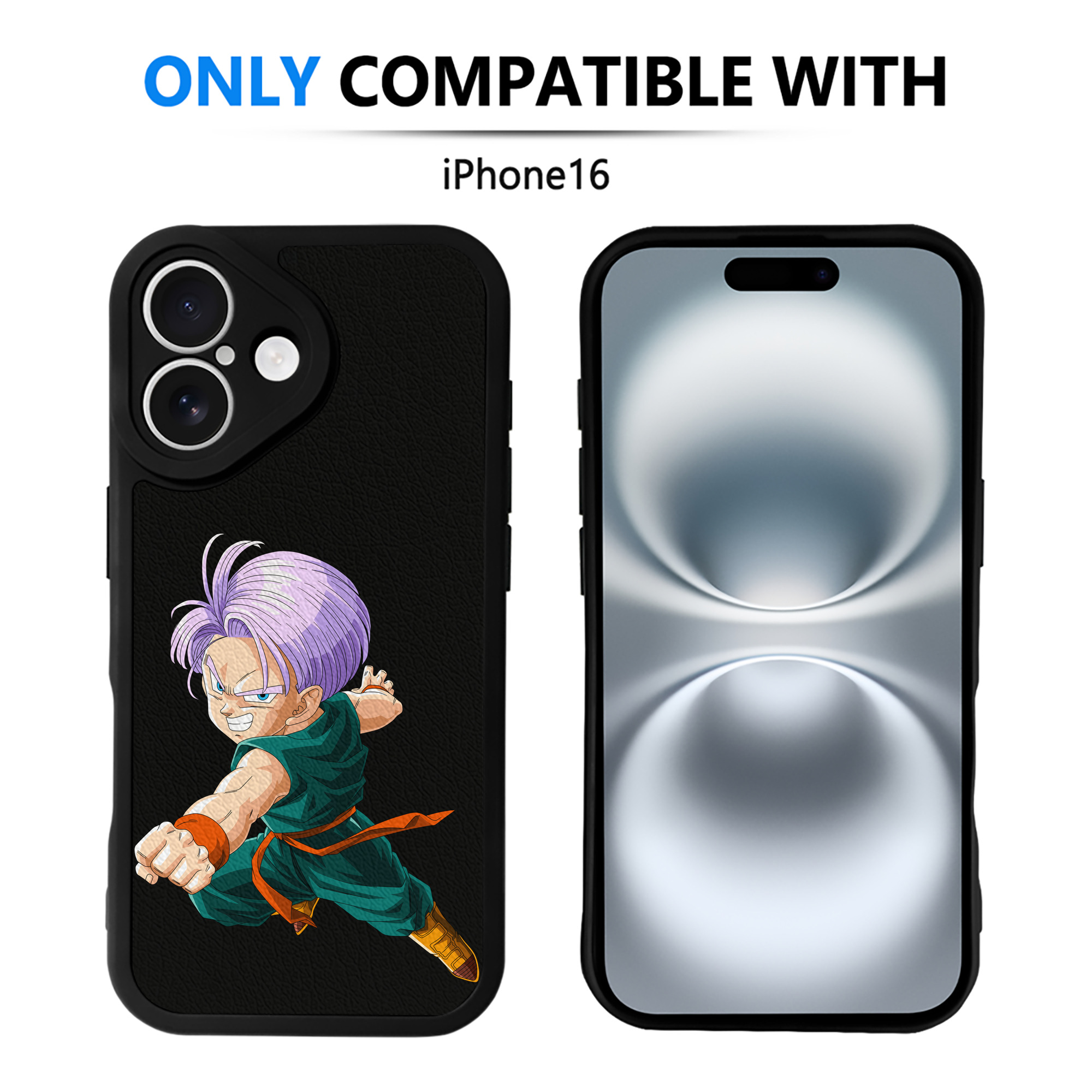 （画像用） ドラゴンボール トランクス（Torankusu）DRAGON BALL Trunks 【iPhone 16シリーズ対応】シリコンスマホケース（レザー調） 材質：シリコン